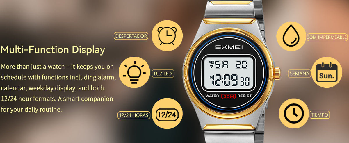 Gosasa Retro Ultra-Thin Digital Watch for Men & Women, 30M Water Resistant | Stainless Steel Design Adds A Business-Casual Look, Quartz Timing Pairs With LED Backlight, Alarm And Stopwatch For Daily Use