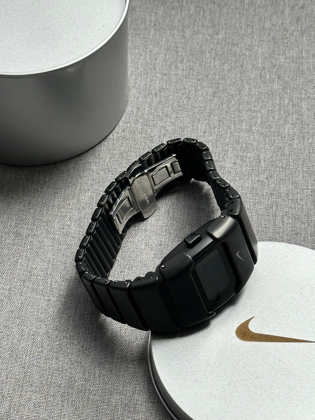 Nike D-Line Black Digital Watch – Rare Retro Stainless Steel LED Display Collectible Timepiece